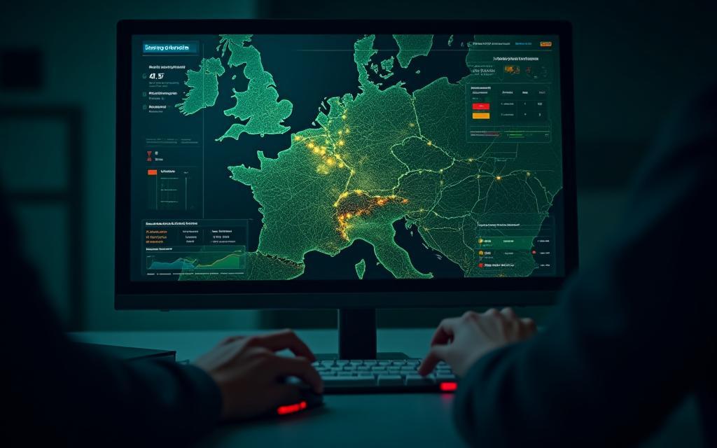 Network optimization dashboard with regional map